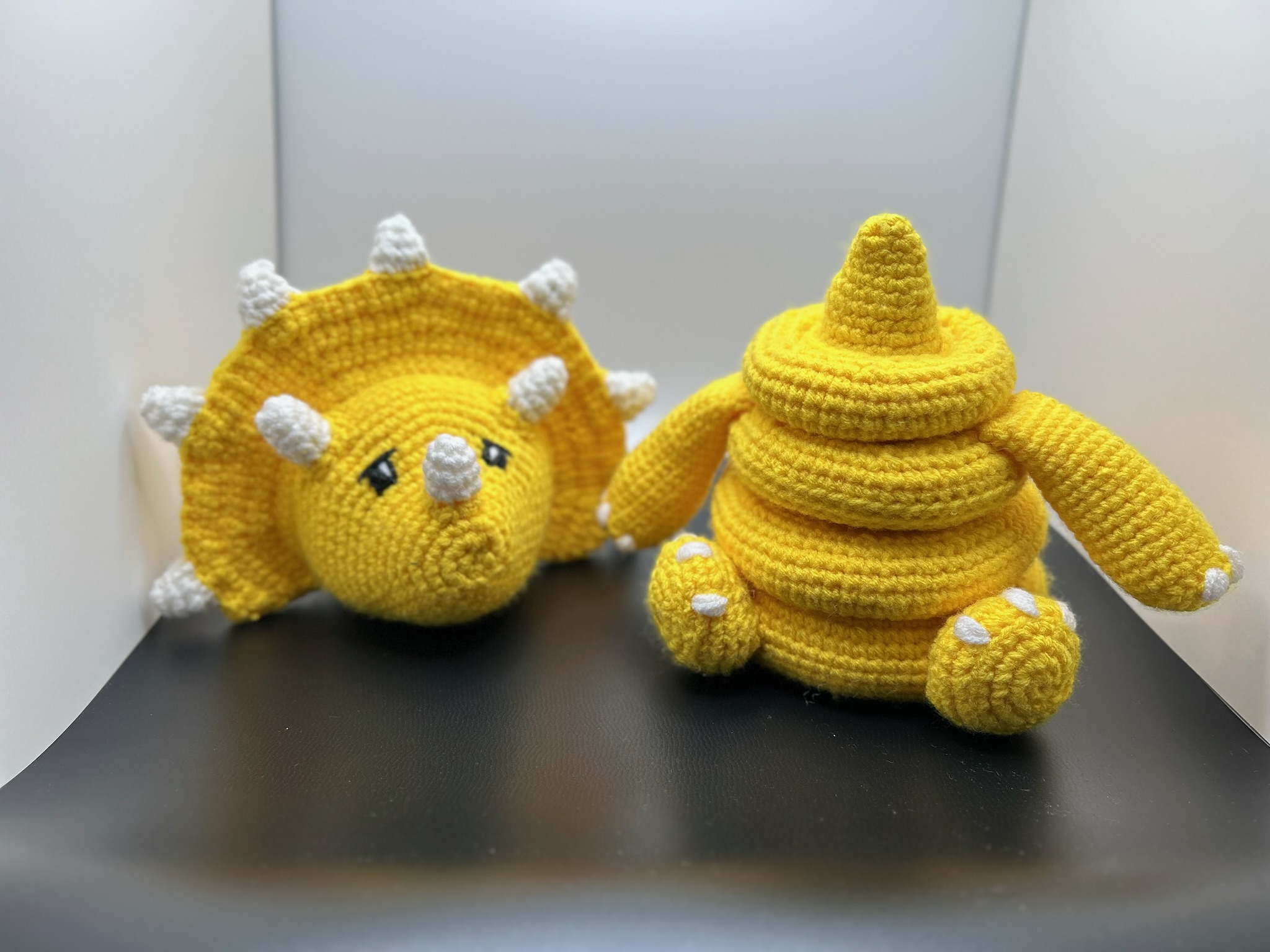 Photo of a Crocheted baby ring toy in yellow