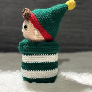 IMG_9256-scaled-1.jpg Side view of handmade crocheted elf box toy