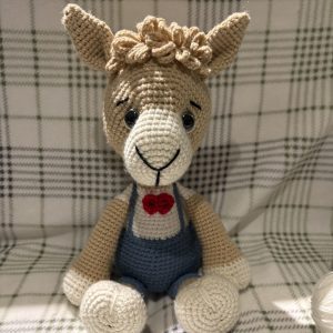 Handmade crocheted stuffed llama (small)