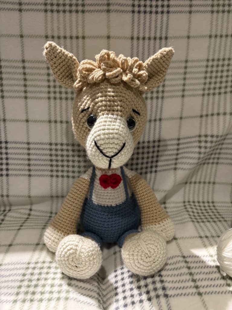 Handmade crocheted stuffed llama (small)