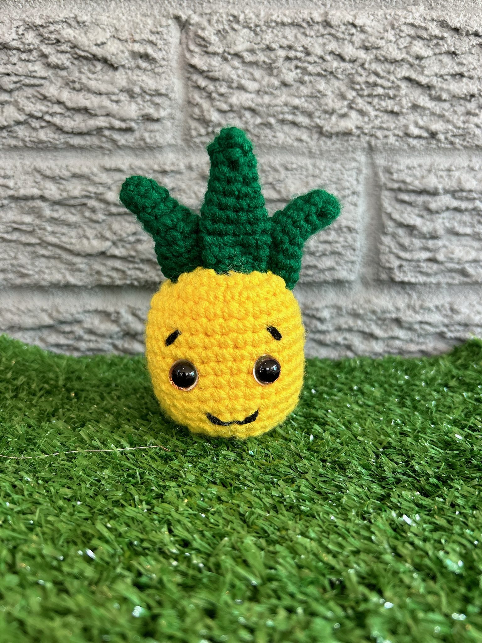 Handmade crochet pineapple keychain