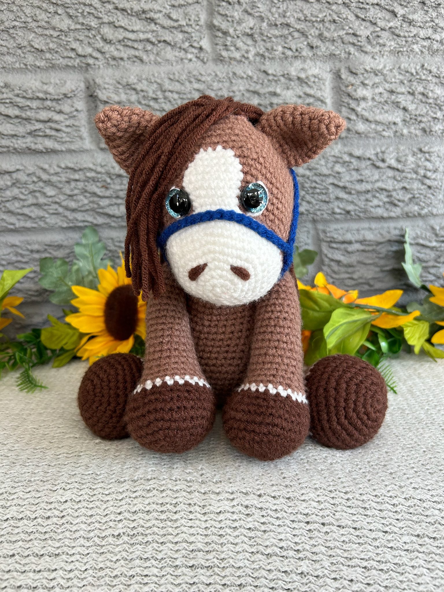 Handmade crochet stuffed horse plush