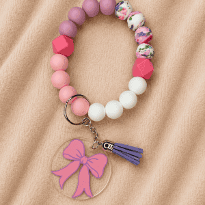 Preview of handmade "Just Pink" Car Key Bracelet